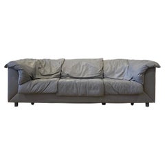 Rare Postmodern De Sede Sofa in Grey Leather