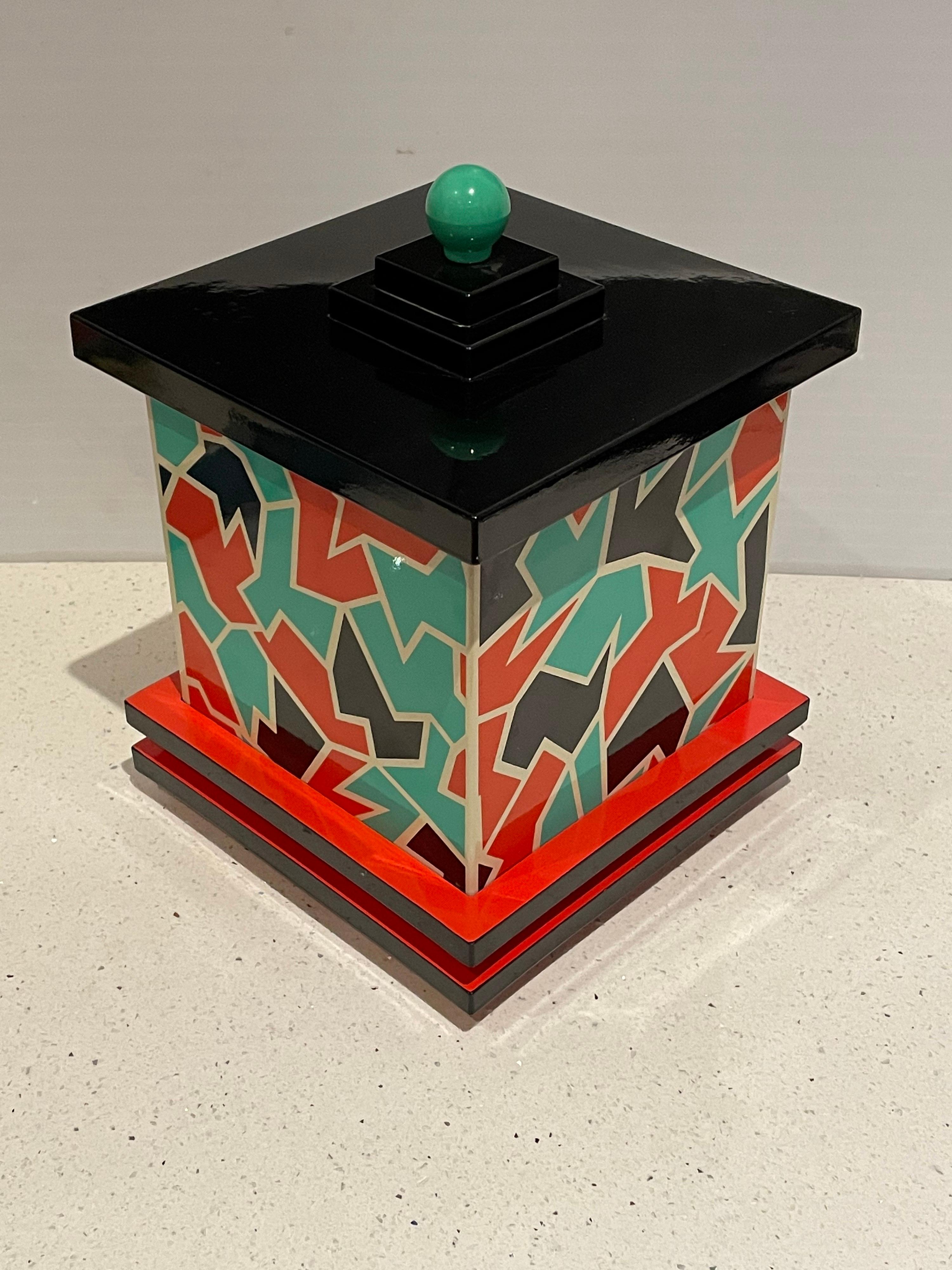 Post-Modern Rare Postmodern Memphis Era George Sowden Plastic Laminate Box 