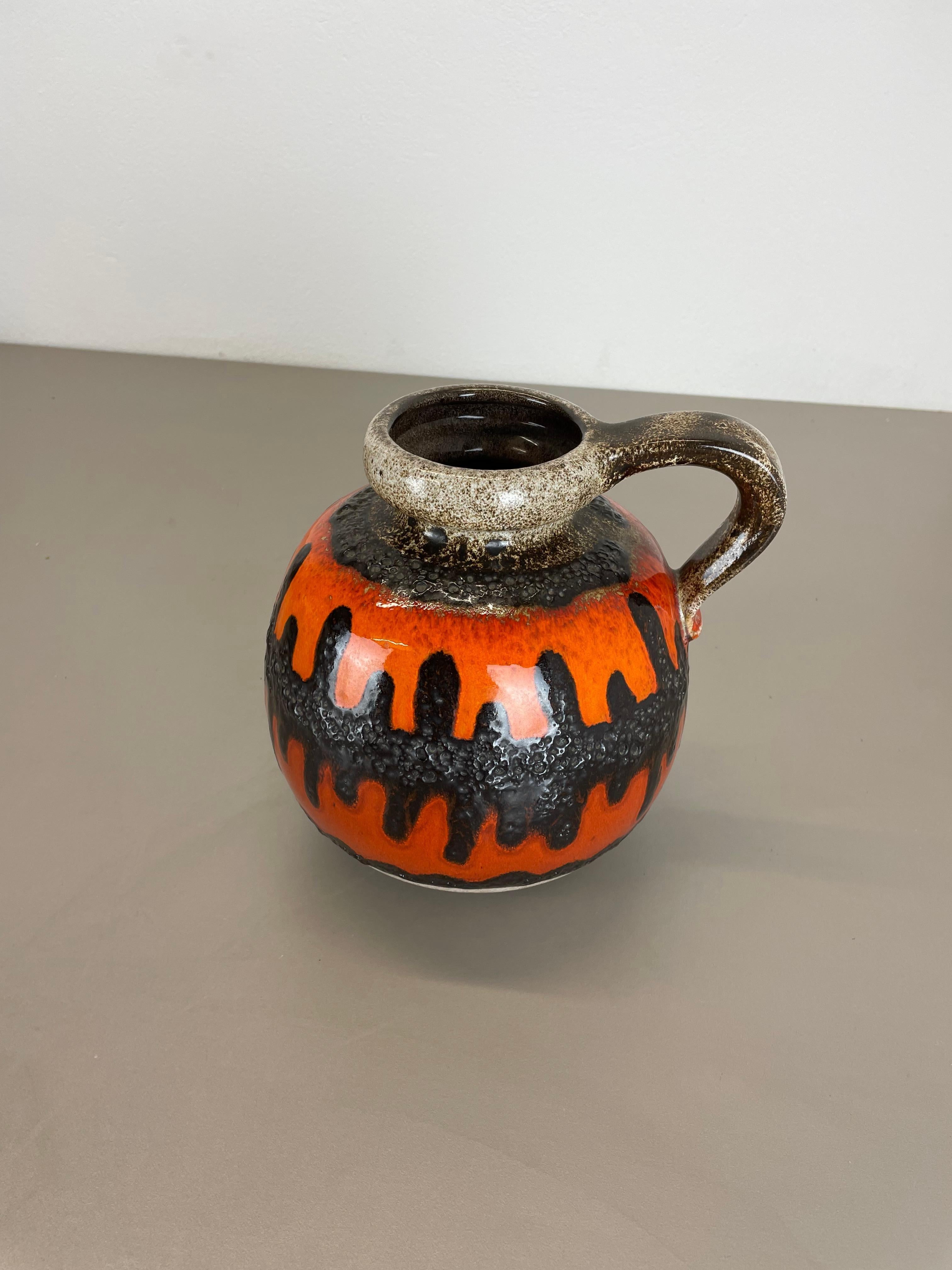 Mid-Century Modern rare Pottery Super Color Fat Lava Multi-Color 484 Vase Scheurich WGP, 1970s For Sale
