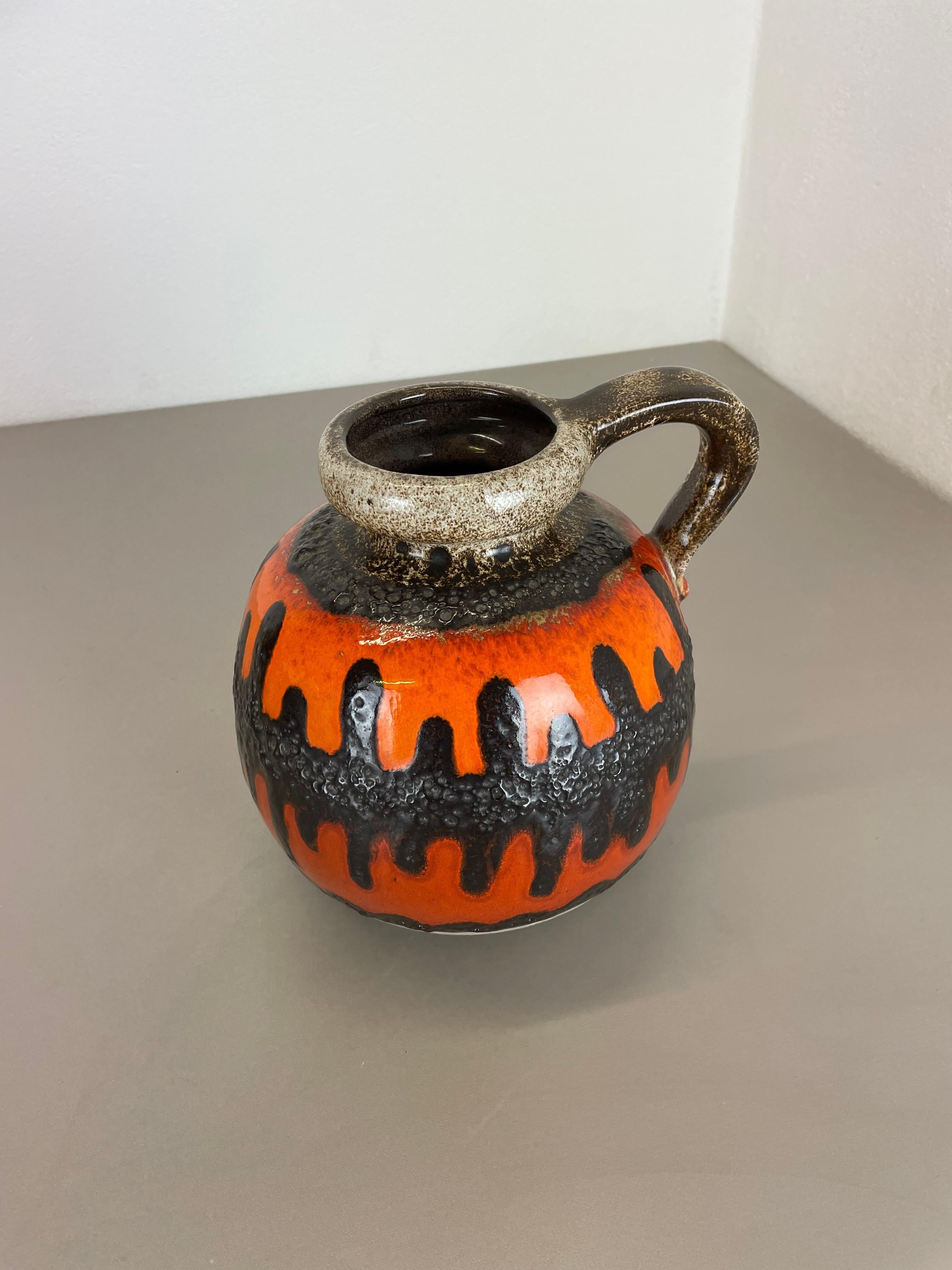 Allemand Poterie rare - Vase en lave grasse multicolore 484 - Scheurich WGP, 1970 en vente