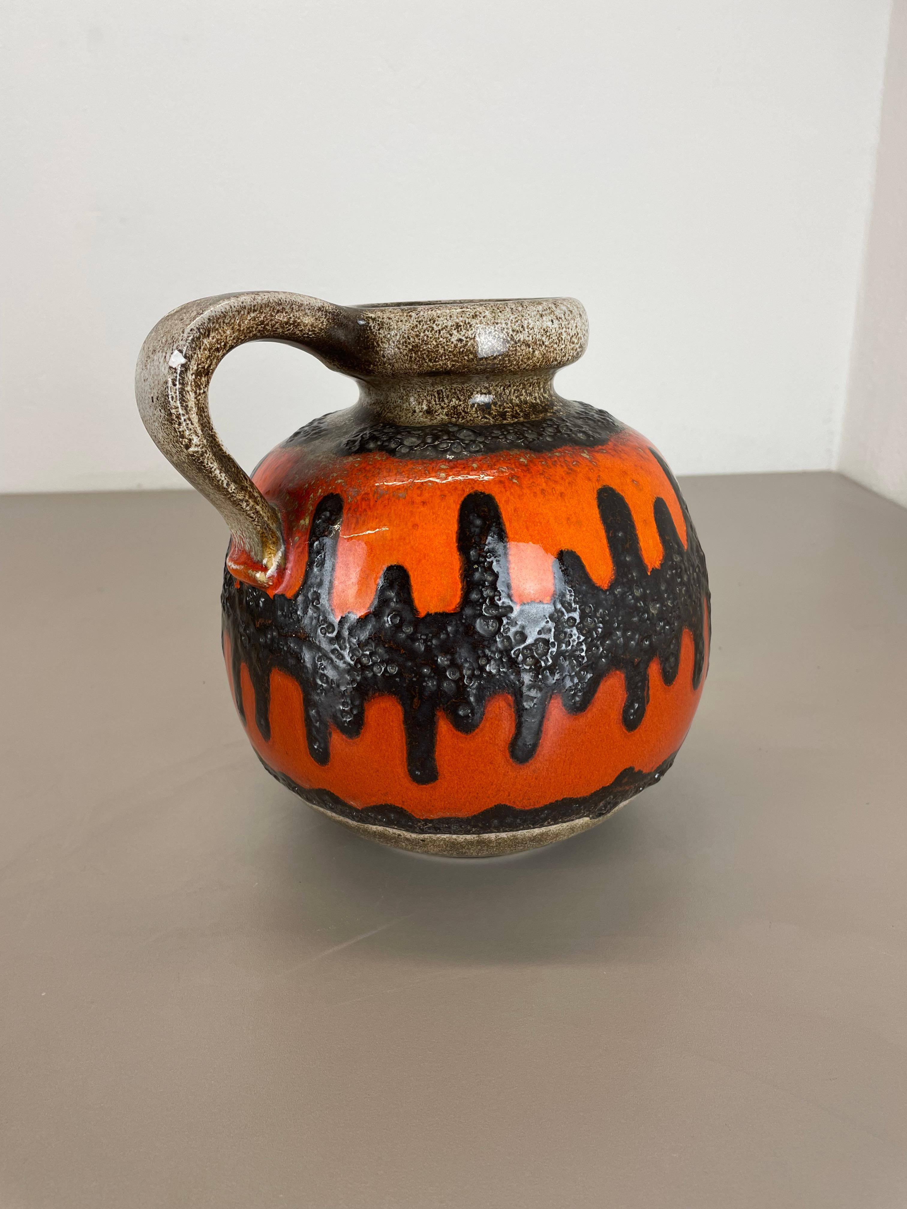 Ceramic rare Pottery Super Color Fat Lava Multi-Color 484 Vase Scheurich WGP, 1970s For Sale