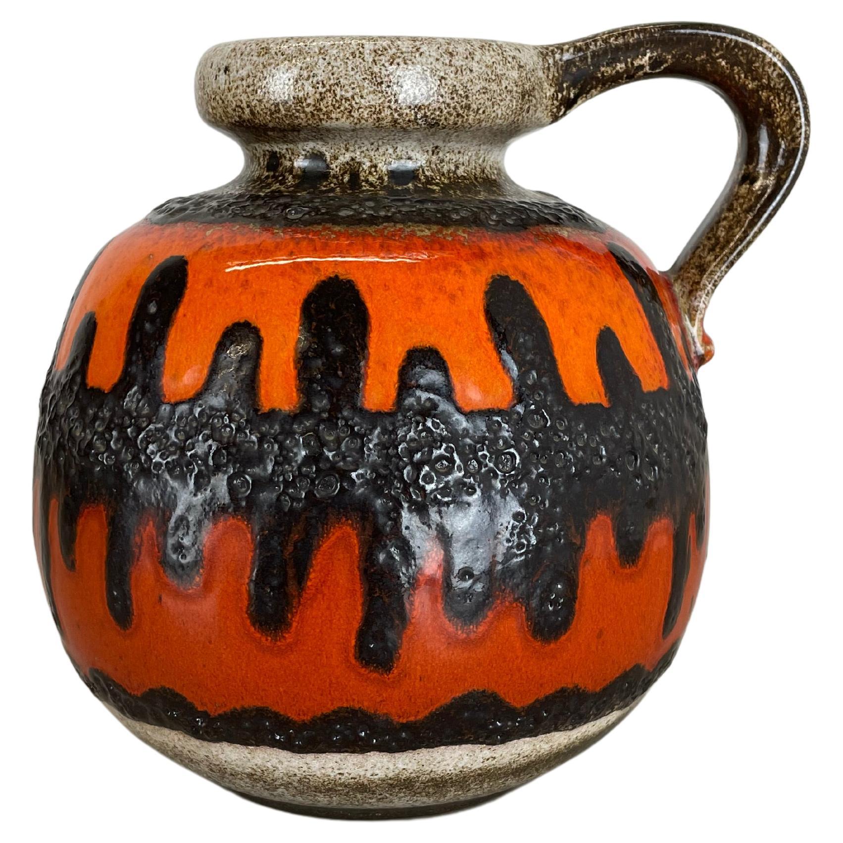 rare Pottery Super Color Fat Lava Multi-Color 484 Vase Scheurich WGP, 1970s