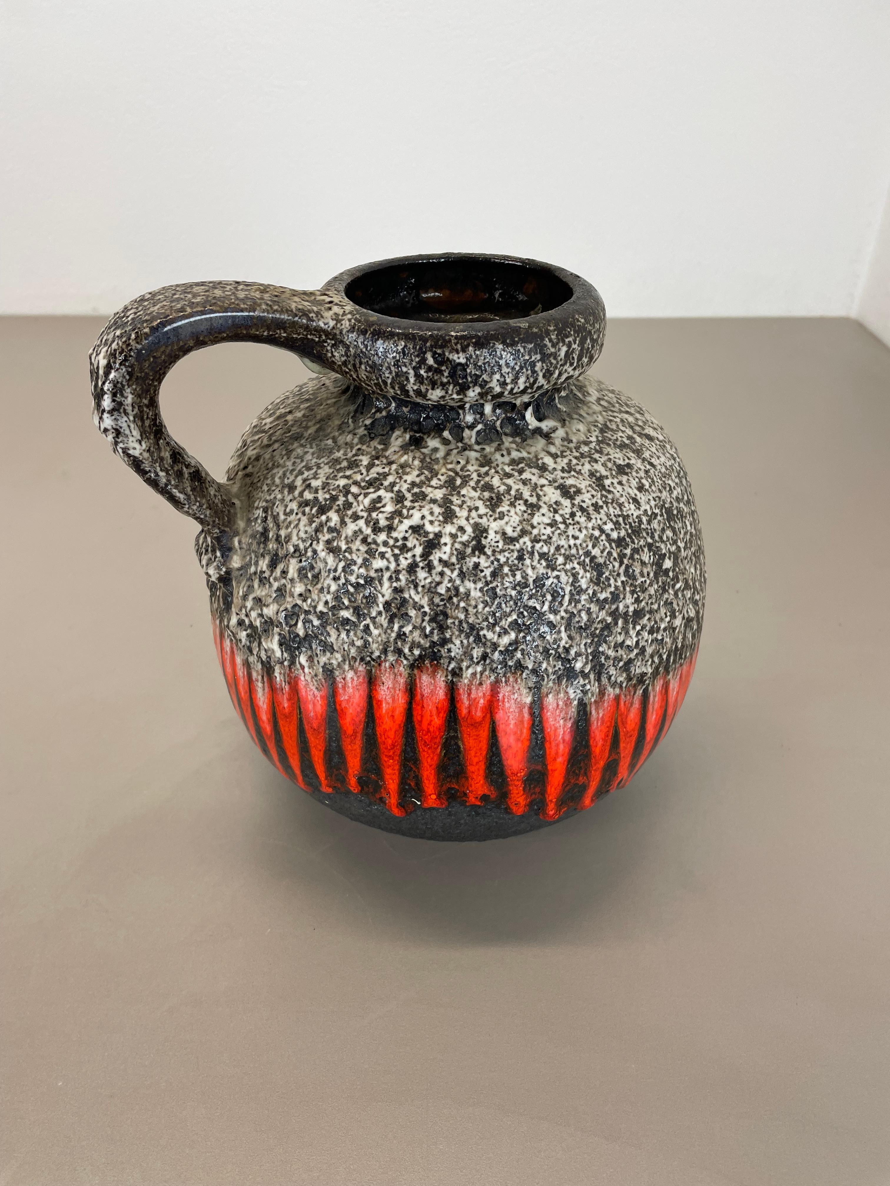 Seltene Keramik-Vase „ZIGZAG“ mit Superfarbe Fat Lava, mehrfarbig, Scheurich WGP, 1970er Jahre im Angebot 5