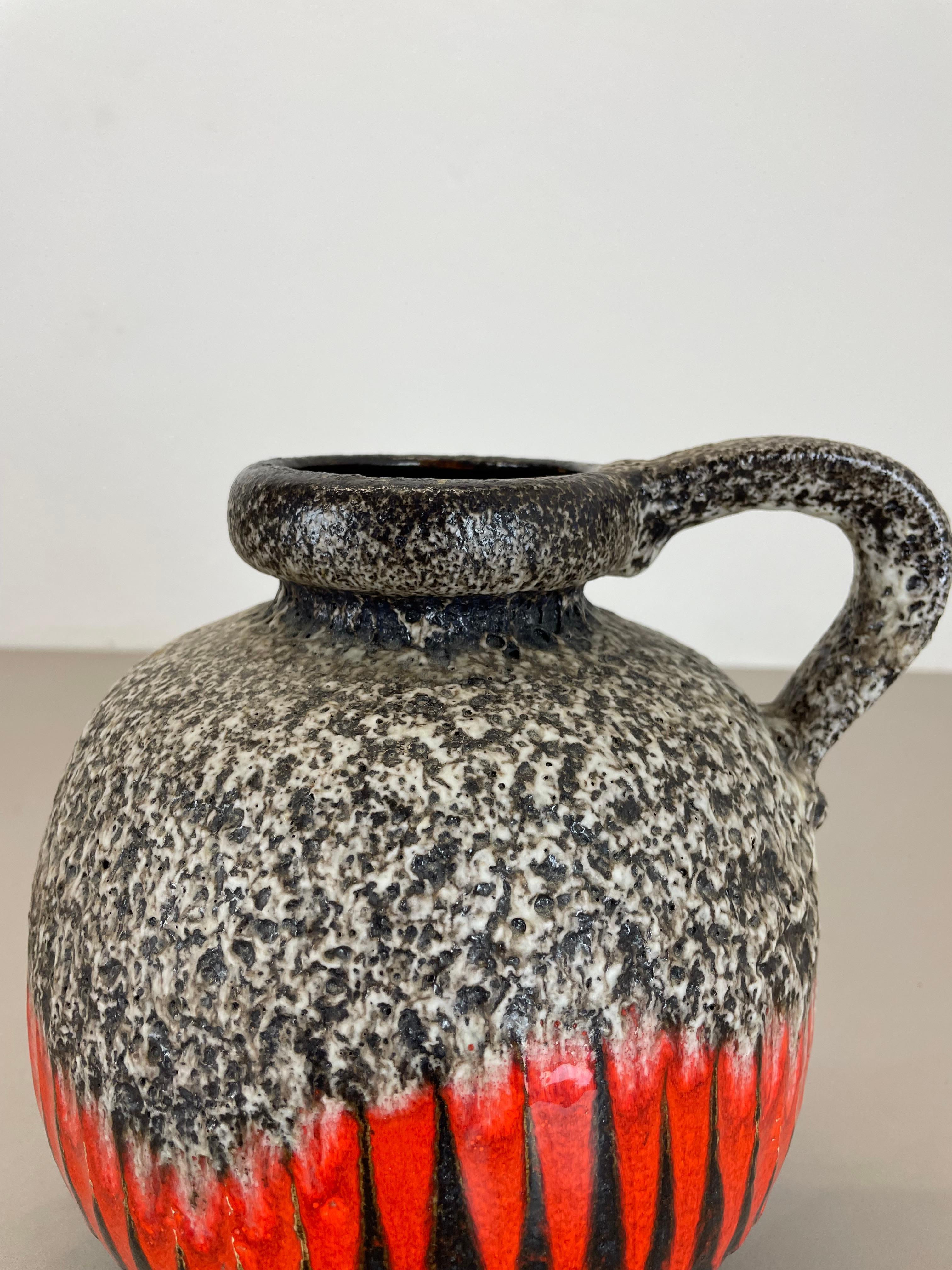 Seltene Keramik-Vase „ZIGZAG“ mit Superfarbe Fat Lava, mehrfarbig, Scheurich WGP, 1970er Jahre im Angebot 1