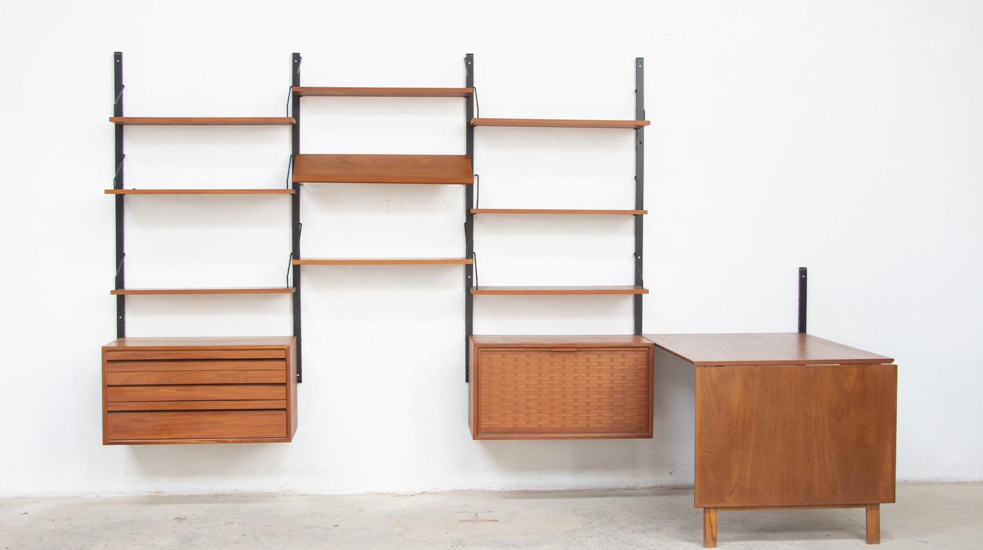 Rare Poul Cadovius Royal system Bookcase with drop-leaf Table, 1960’s en venta 3
