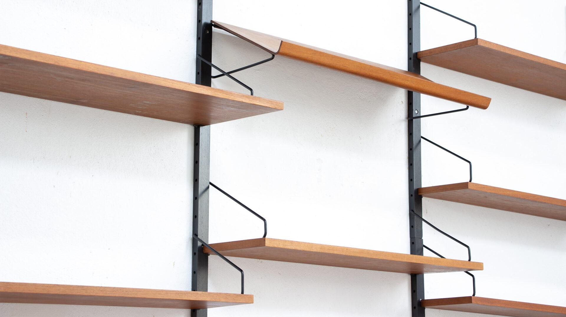 Rare Poul Cadovius Royal system Bookcase with drop-leaf Table, 1960’s Danés en venta