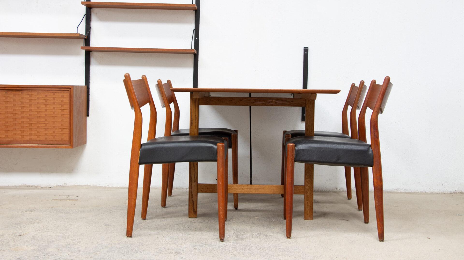 Rare Poul Cadovius Royal system Bookcase with drop-leaf Table, 1960’s Teca en venta