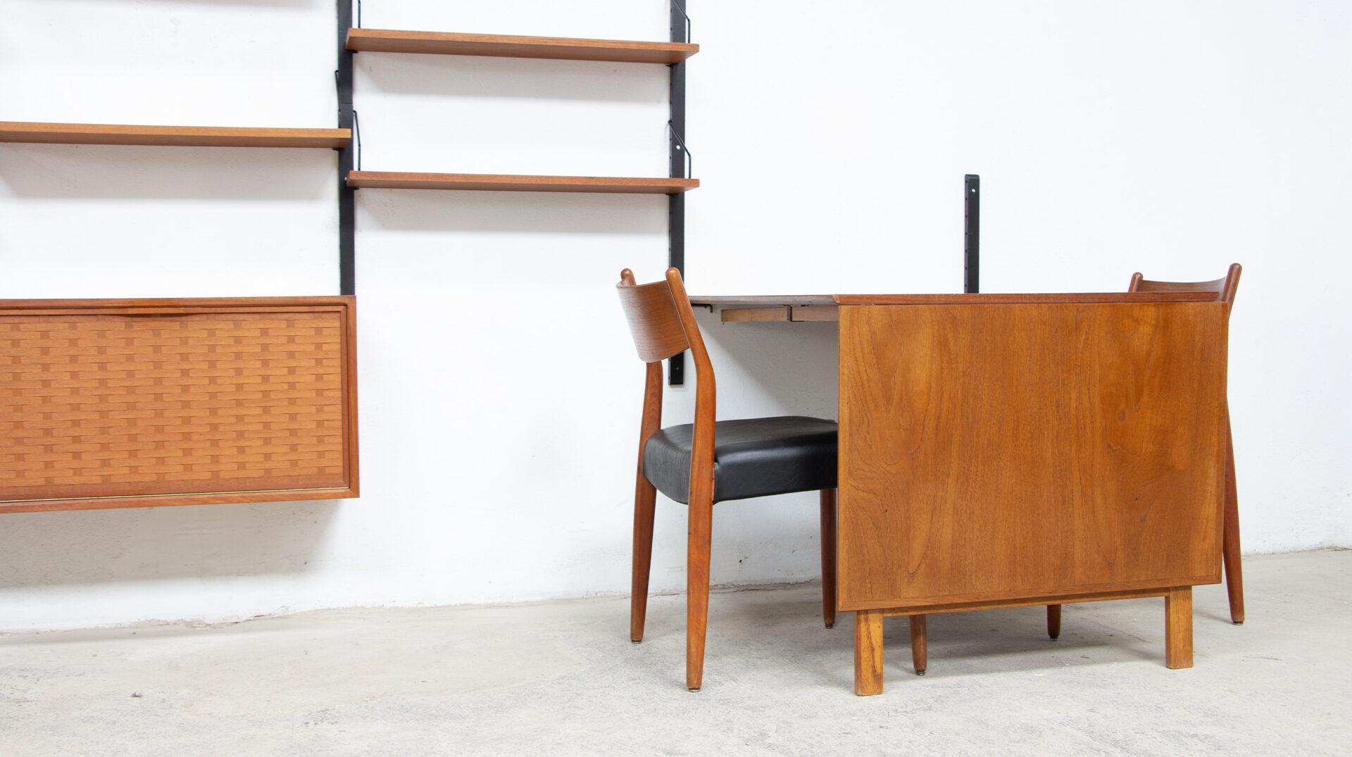 Rare Poul Cadovius Royal system Bookcase with drop-leaf Table, 1960’s en venta 1