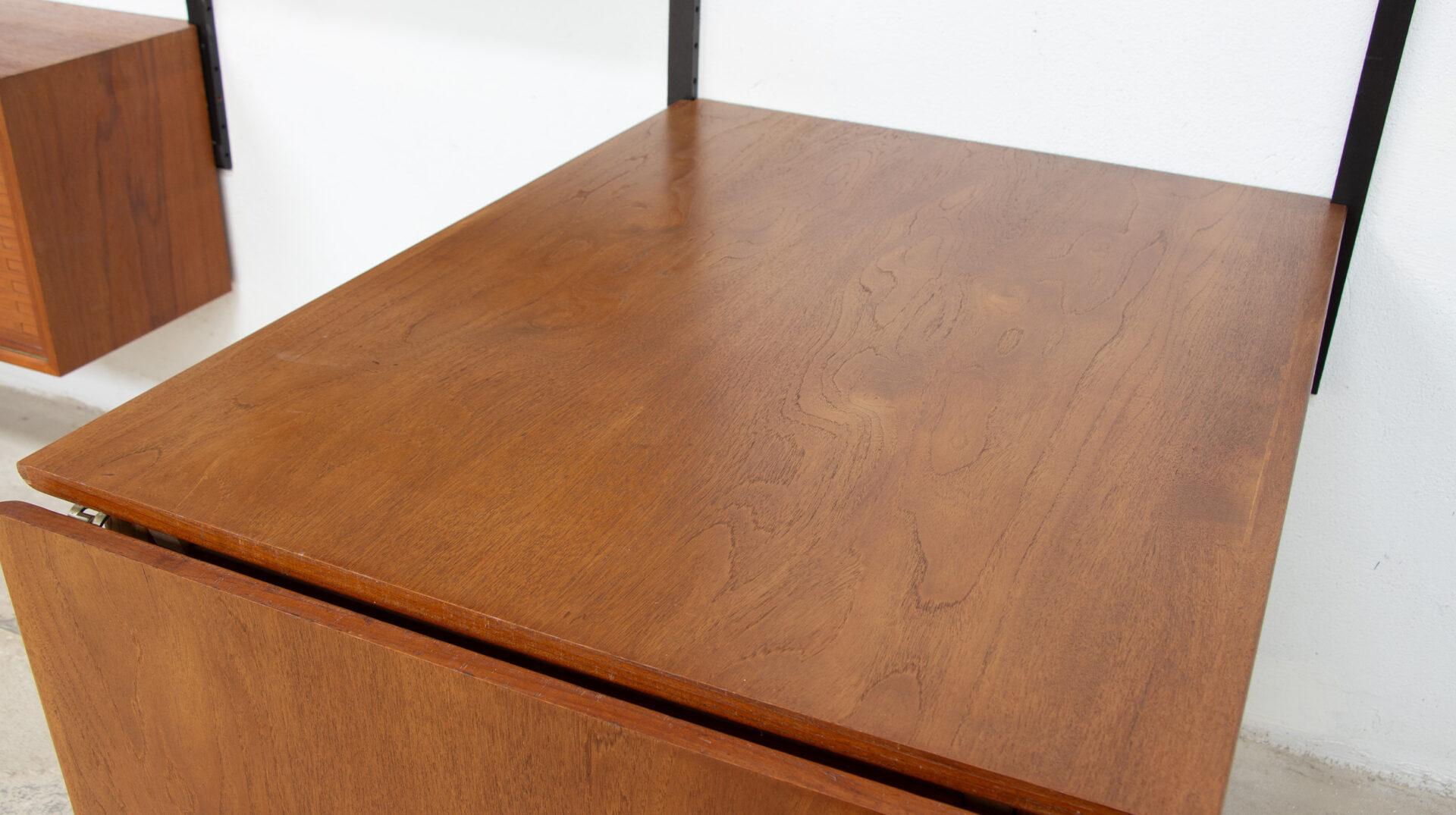 Rare Poul Cadovius Royal system Bookcase with drop-leaf Table, 1960’s en venta 2