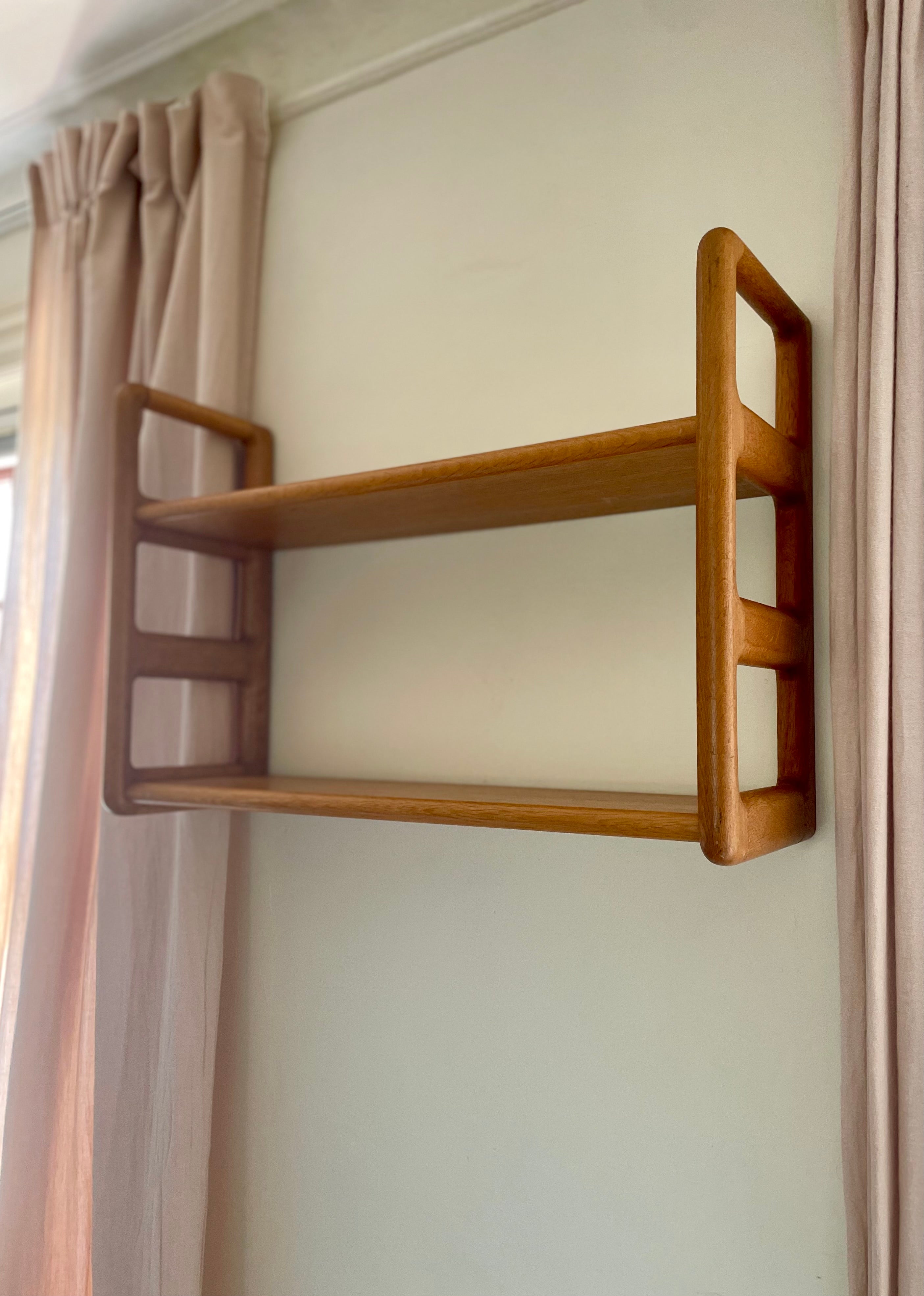 Wood Poul Cadovius Two Shelves Wall Unit, 1960s For Sale