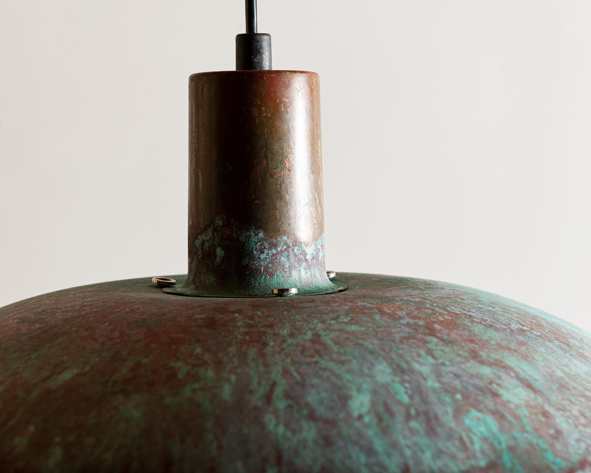 Seltene Poul Henningsen PH-Lampe aus Kupfer mit schöner Patina, 1950er Jahre (Skandinavische Moderne)