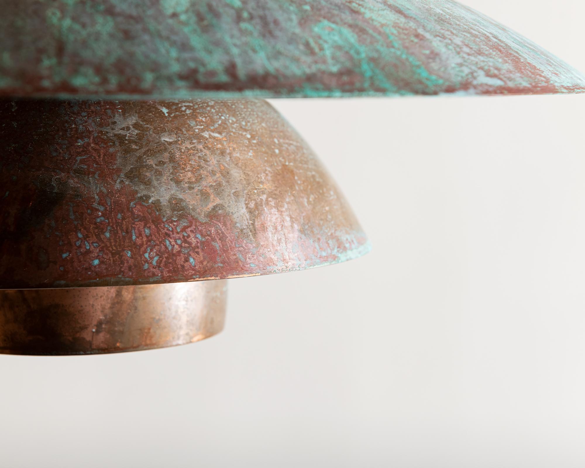 Seltene Poul Henningsen PH-Lampe aus Kupfer mit schöner Patina, 1950er Jahre (Dänisch)