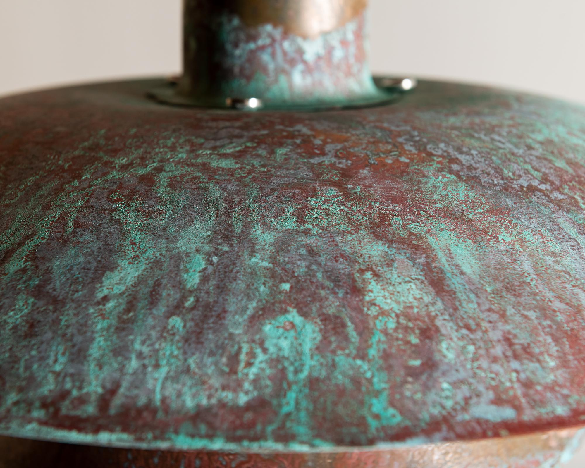 Seltene Poul Henningsen PH-Lampe aus Kupfer mit schöner Patina, 1950er Jahre im Zustand „Gut“ in Sylacauga, AL