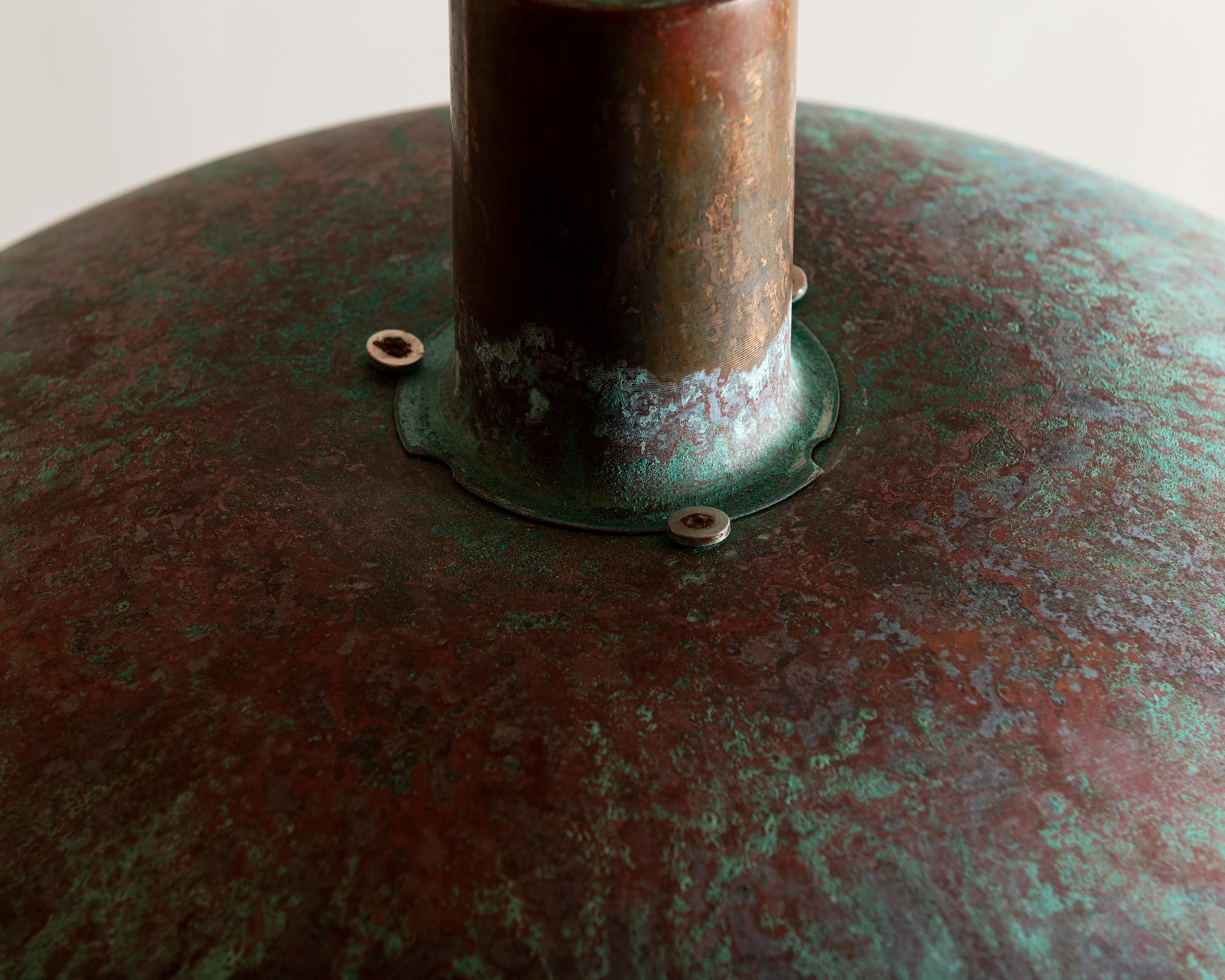 Seltene Poul Henningsen PH-Lampe aus Kupfer mit schöner Patina, 1950er Jahre (Mitte des 20. Jahrhunderts)