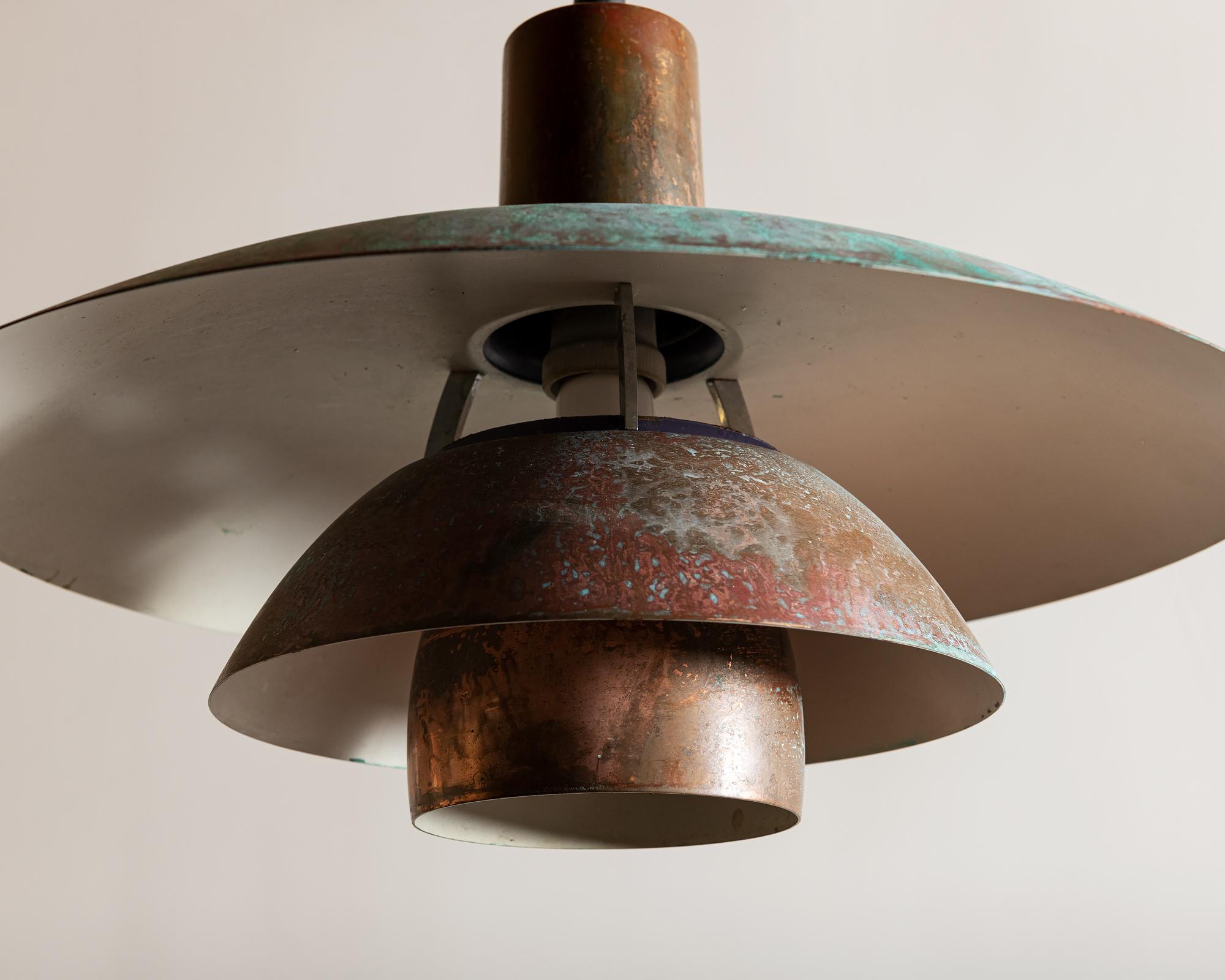 Seltene Poul Henningsen PH-Lampe aus Kupfer mit schöner Patina, 1950er Jahre 1