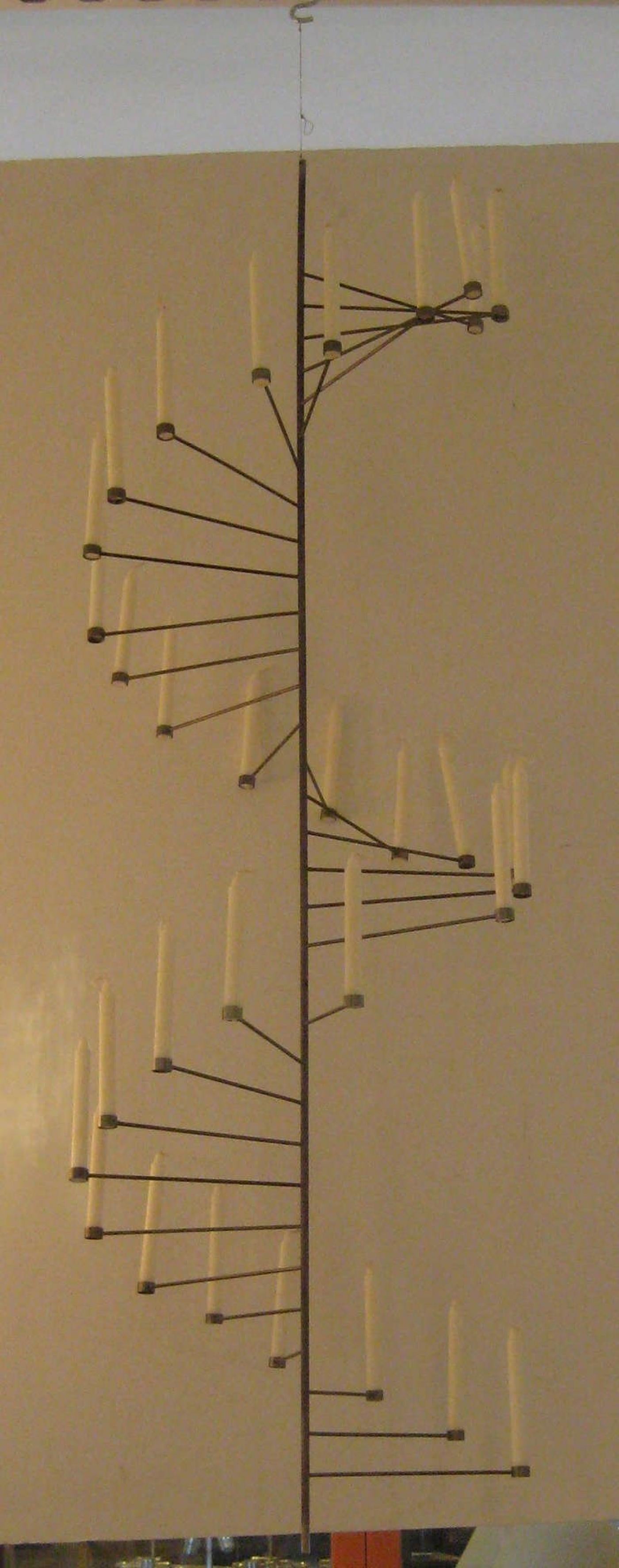 Rare Poul Kjaerholm Hanging Candelabrum In Good Condition For Sale In Brooklyn, NY