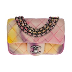 Seltene Power Flower Chanel Timeless Mini Umhängetasche aus mehrfarbigem Leder, PHW