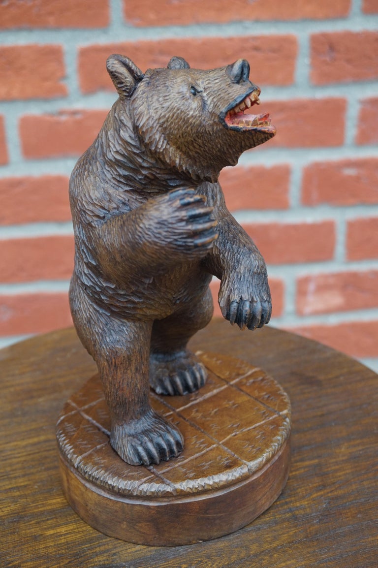 Rare & Practical Size Antique Black Forest Bear Table or Desk Piece / Sculpture For Sale 5