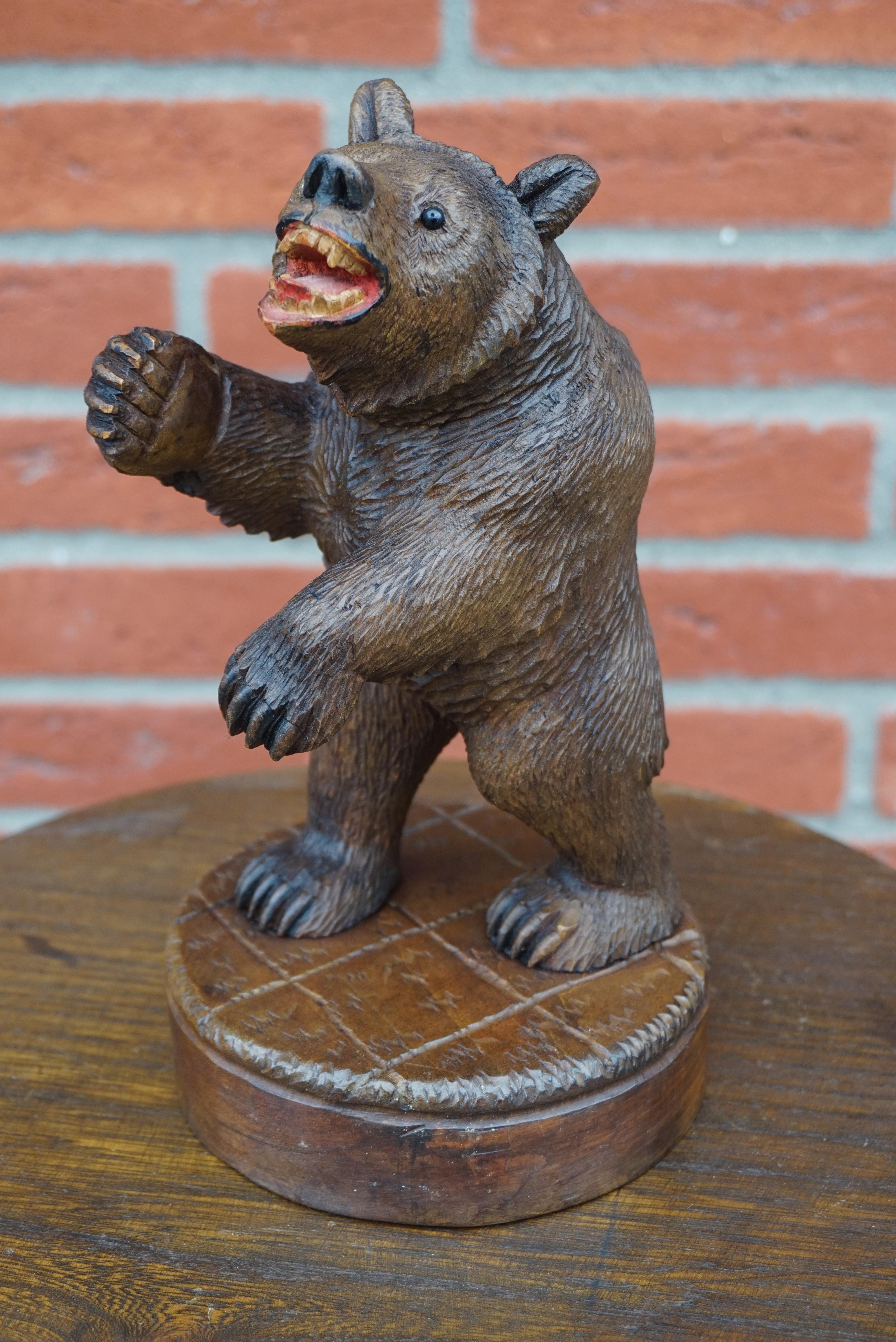 Rare & Practical Size Antique Black Forest Bear Table or Desk Piece / Sculpture For Sale 1