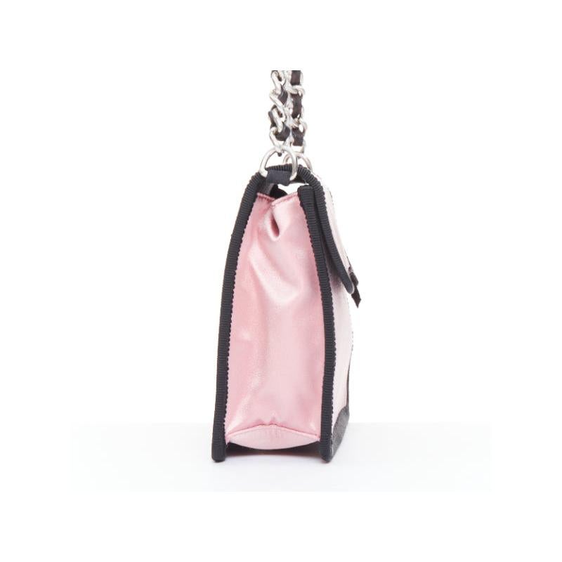 rara PRADA 2003 Vintage bebé seda satén negro grosgrain arco cadena bolso de hombro en Bueno estado para la venta en Hong Kong, NT