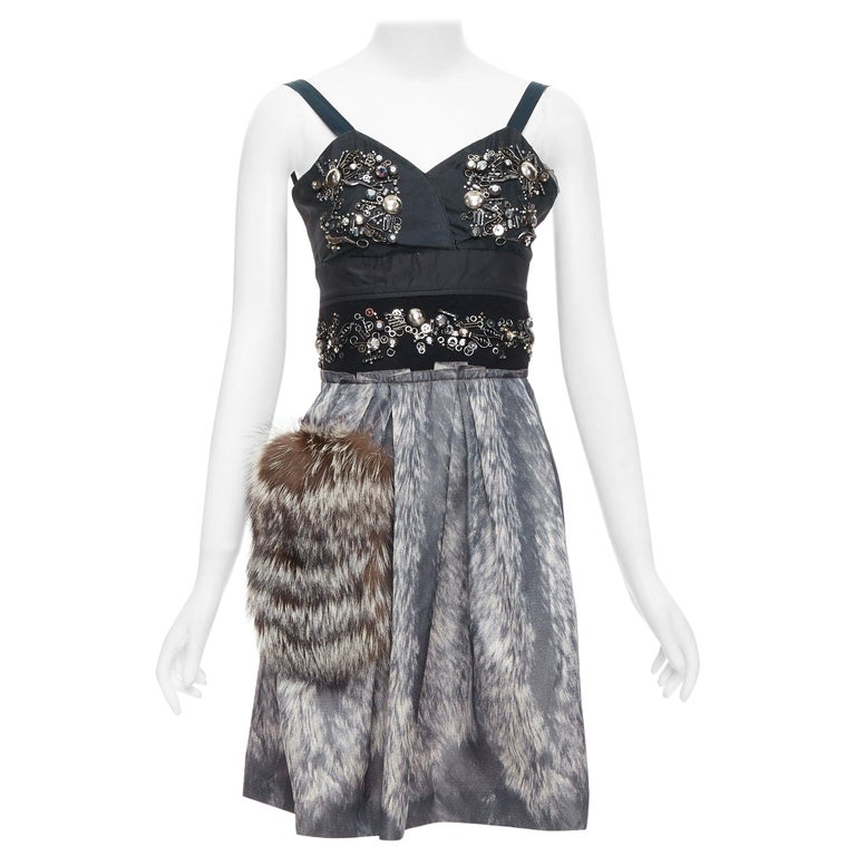prada grey dress Prada Women's Shetland Wool Dress - Grey