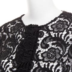rare PRADA 2008 Vintage black 3D guipure sheer lace cropped jacket IT40 S