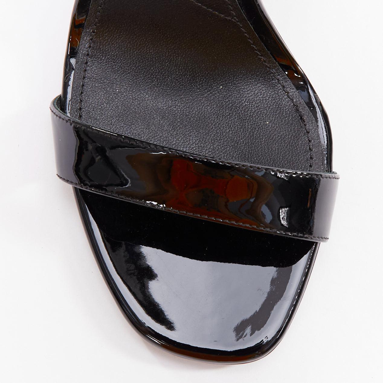rara PRADA 2018 Flame Wedge negro naranja charol Sandalia de tacón de fuego EU37.5 en venta 4