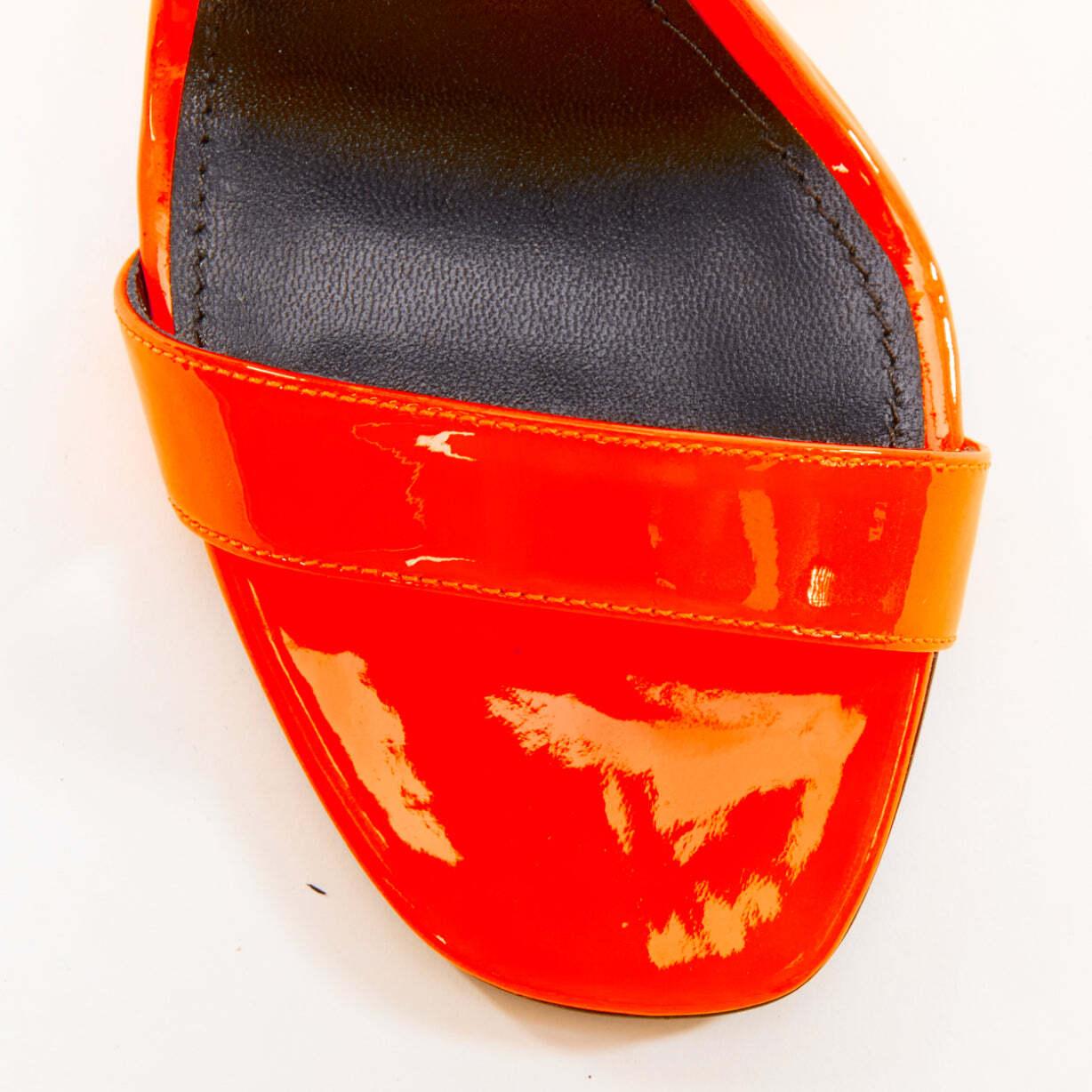 rara PRADA 2018 Flame Wedge naranja neón charol Sandalia de tacón de fuego EU37.5 en venta 3