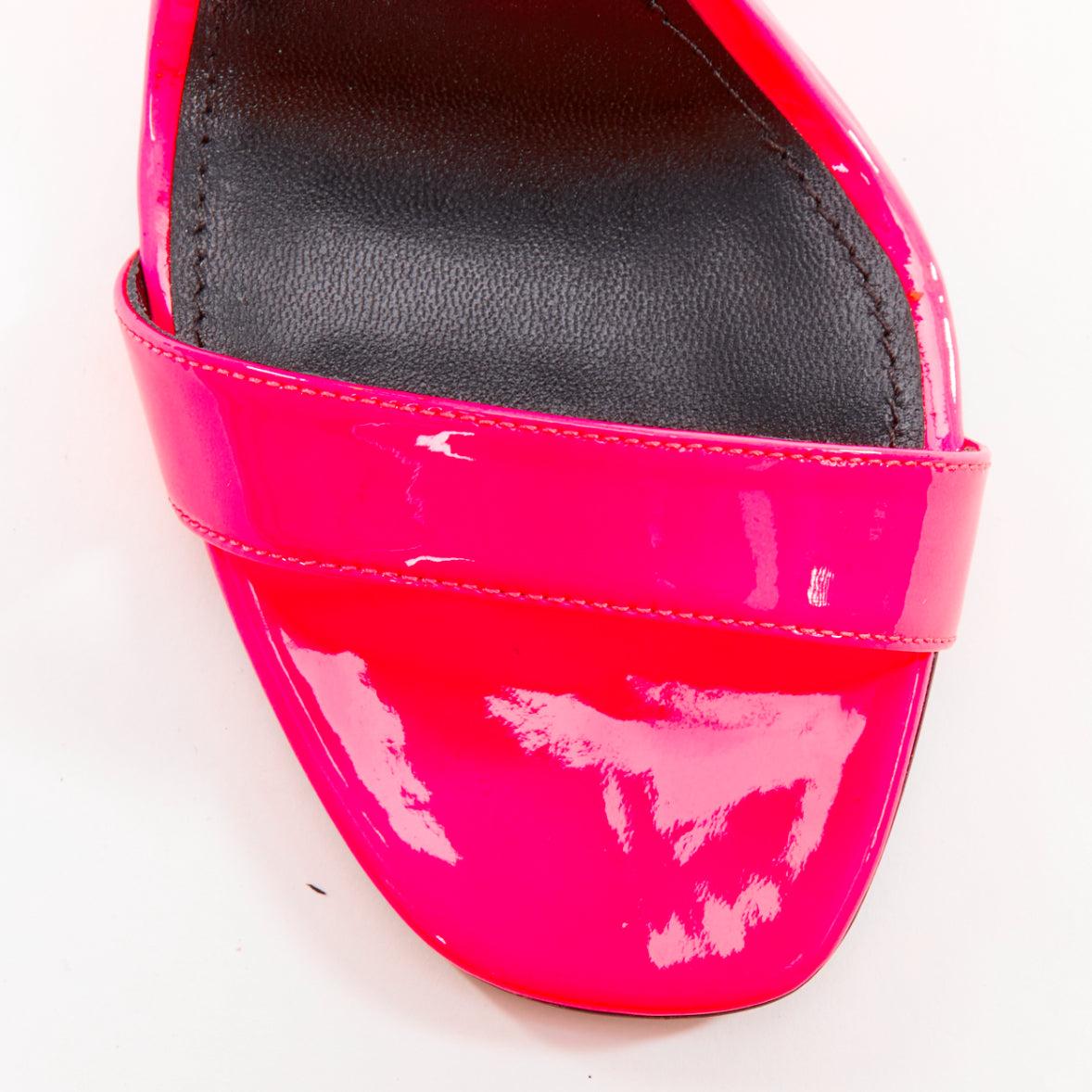 selten PRADA 2018 Flame Wedge neon pink patent Fire Absatz Sandale EU37 im Angebot 3
