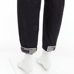 rare PRADA 2018 Look 19 white comics eye logo rubber patch black cotton jumpsuit