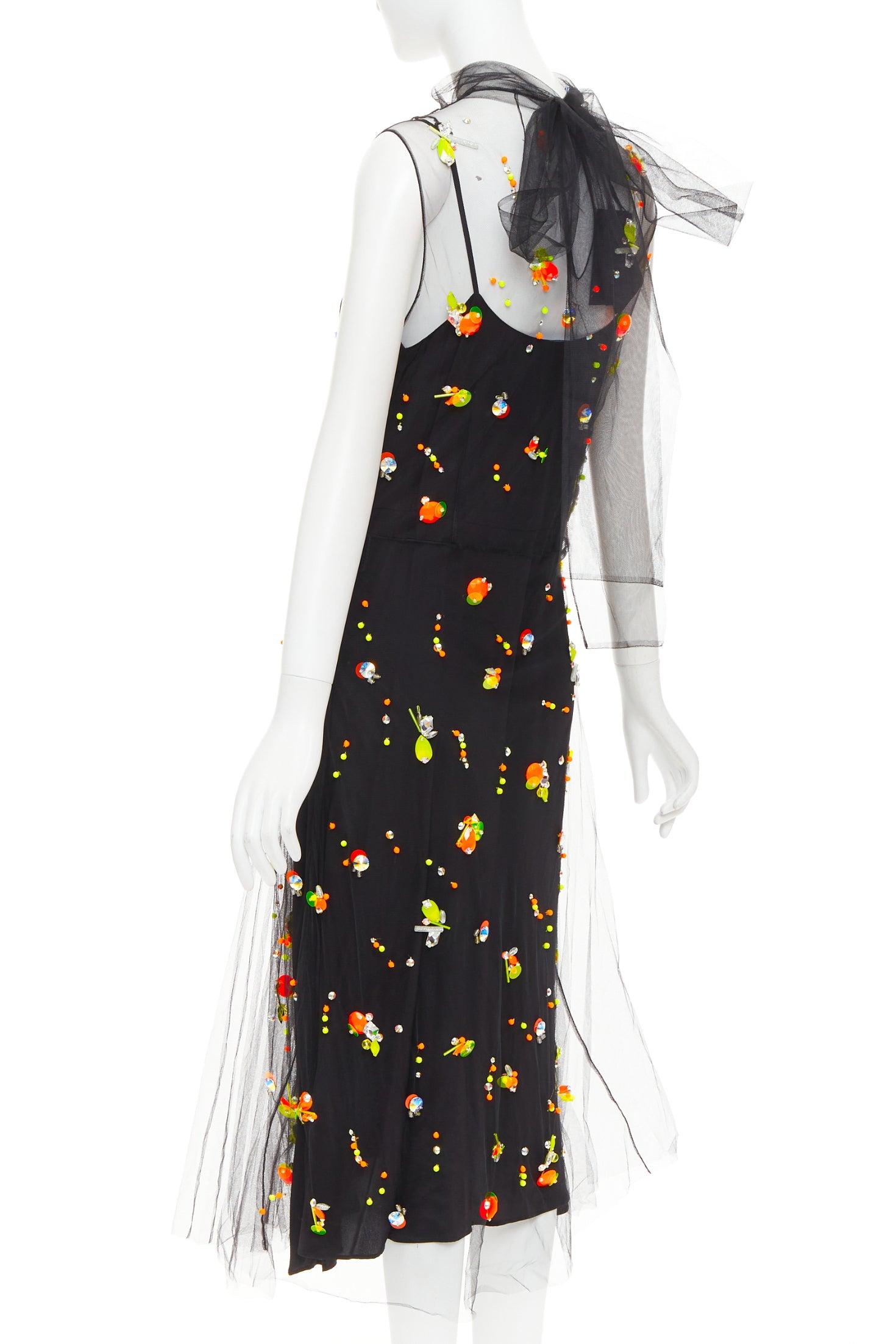 raro PRADA 2018 Runway Abito multi tulle sportivo con logo IT42 M in vendita 1