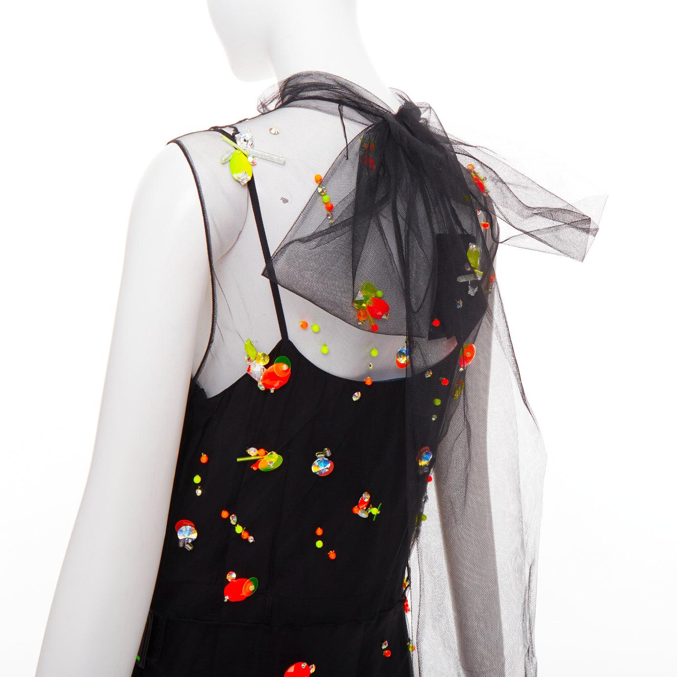 raro PRADA 2018 Runway Abito multi tulle sportivo con logo IT42 M in vendita 2