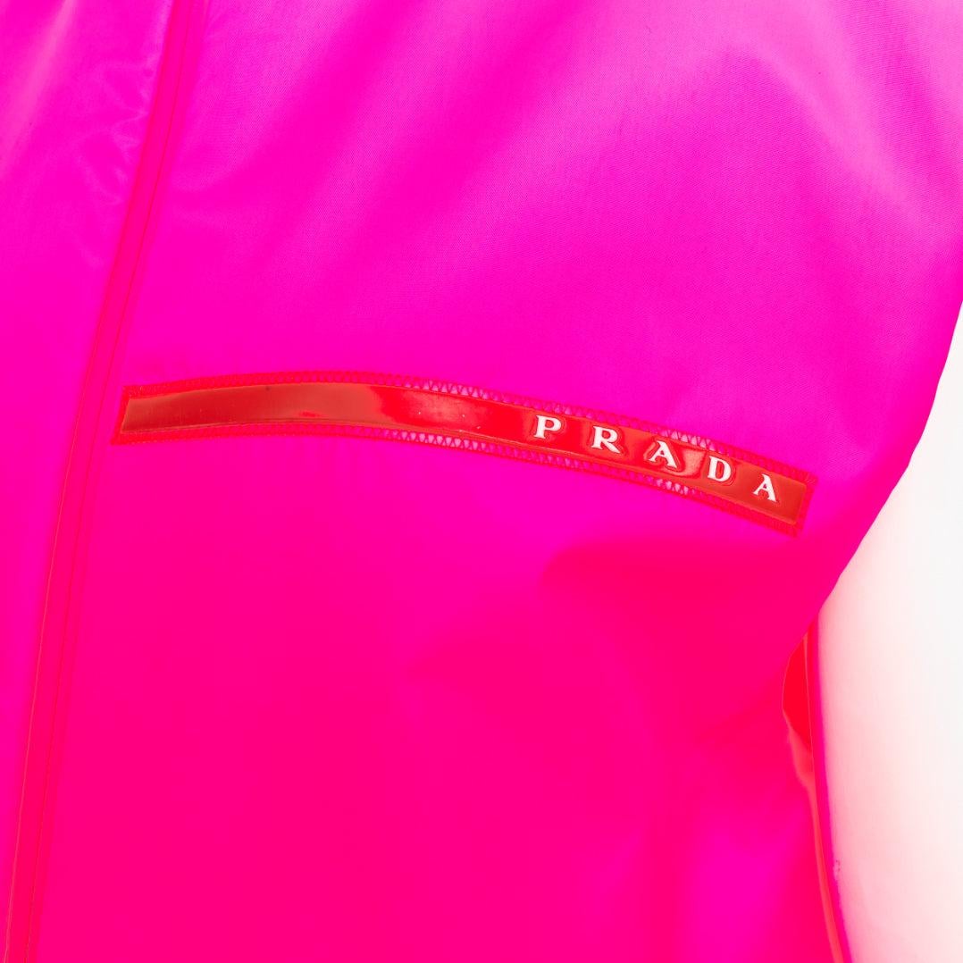 raro PRADA 2018 Runway Look48 rosa neon rosso abito gilet con zip IT38 XS Celine Dion in vendita 2