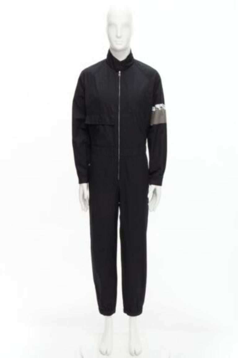 rare PRADA 2018 white comics eye logo rubber patch black cotton jumpsuit IT48 M 5