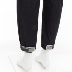 rare PRADA 2018 white comics eye logo rubber patch black cotton jumpsuit IT48 M