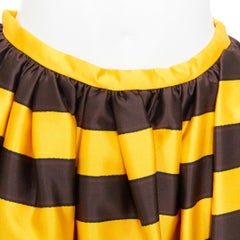 rare PRADA 2022 Raf Simons Tropica graphic silk wool striped midi full skirt XS