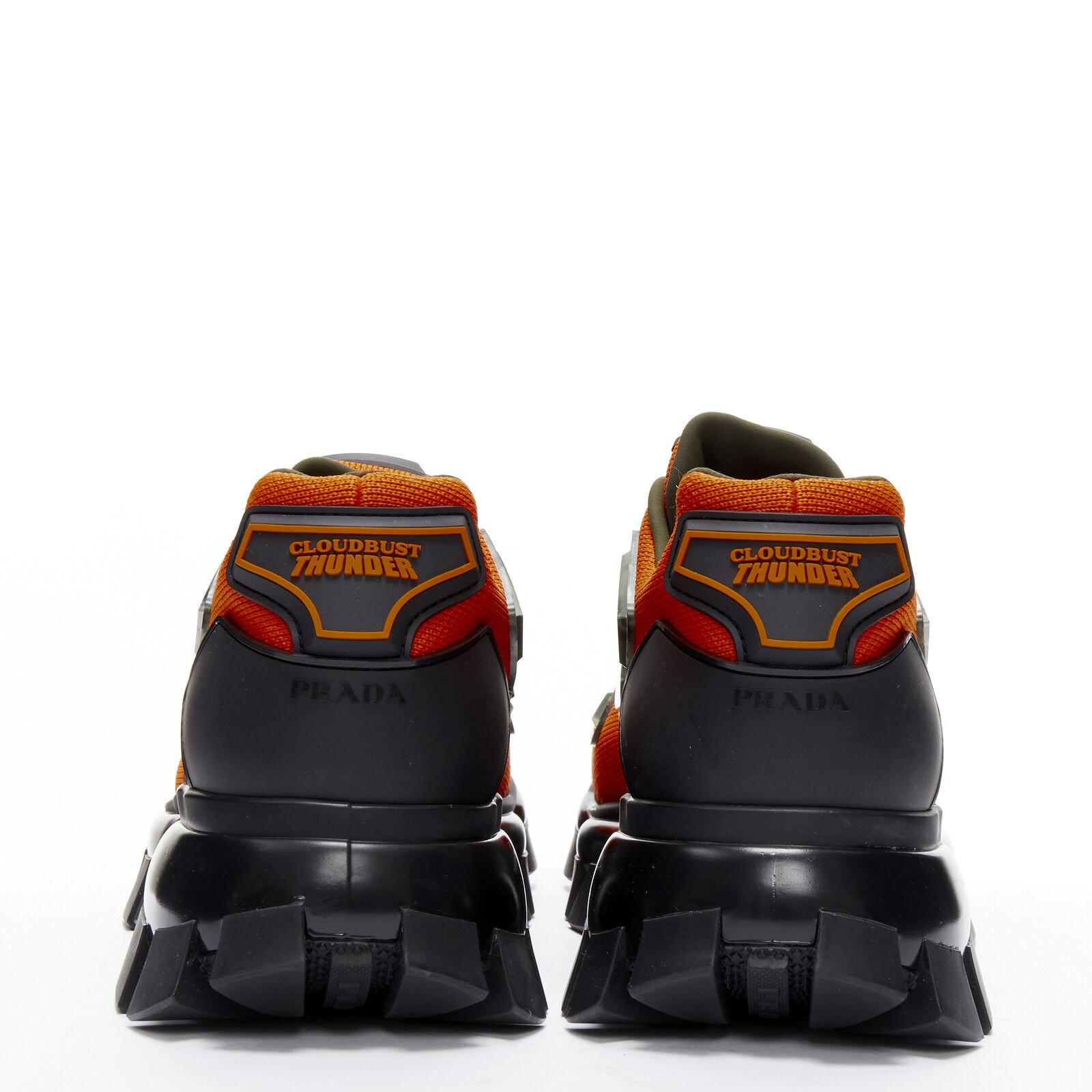Rare écharpe camo PRADA Cloudbust Thunder orange vert GB9,5 EU43,5 Pour hommes en vente
