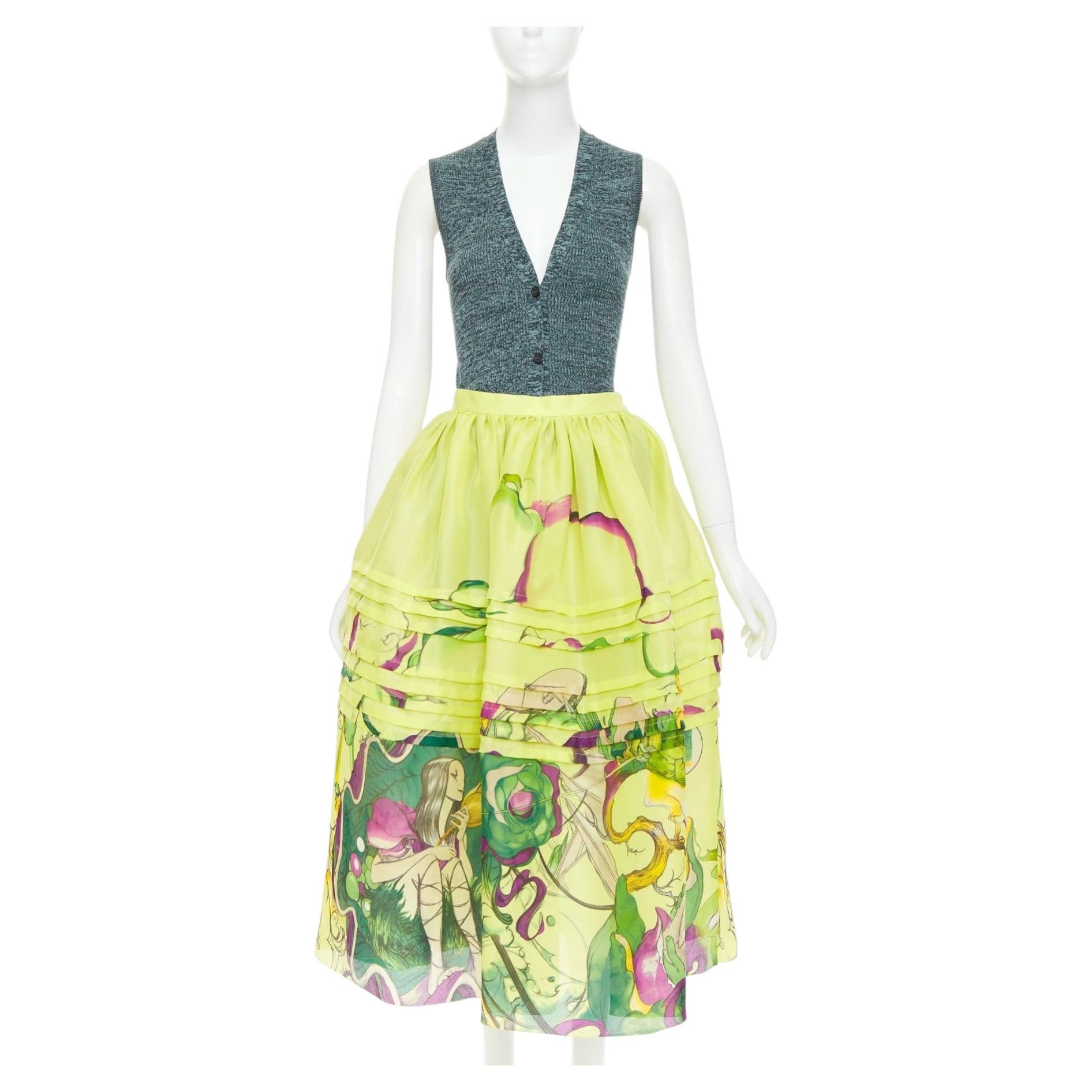 selten PRADA JAMES JEAN 2008 Runway Fairy Organza voller Rock stricken Weste Set IT40 S