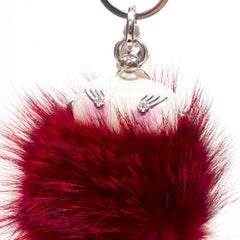 rare PRADA Robot red fur body mixed wire bolts keyring bag charm