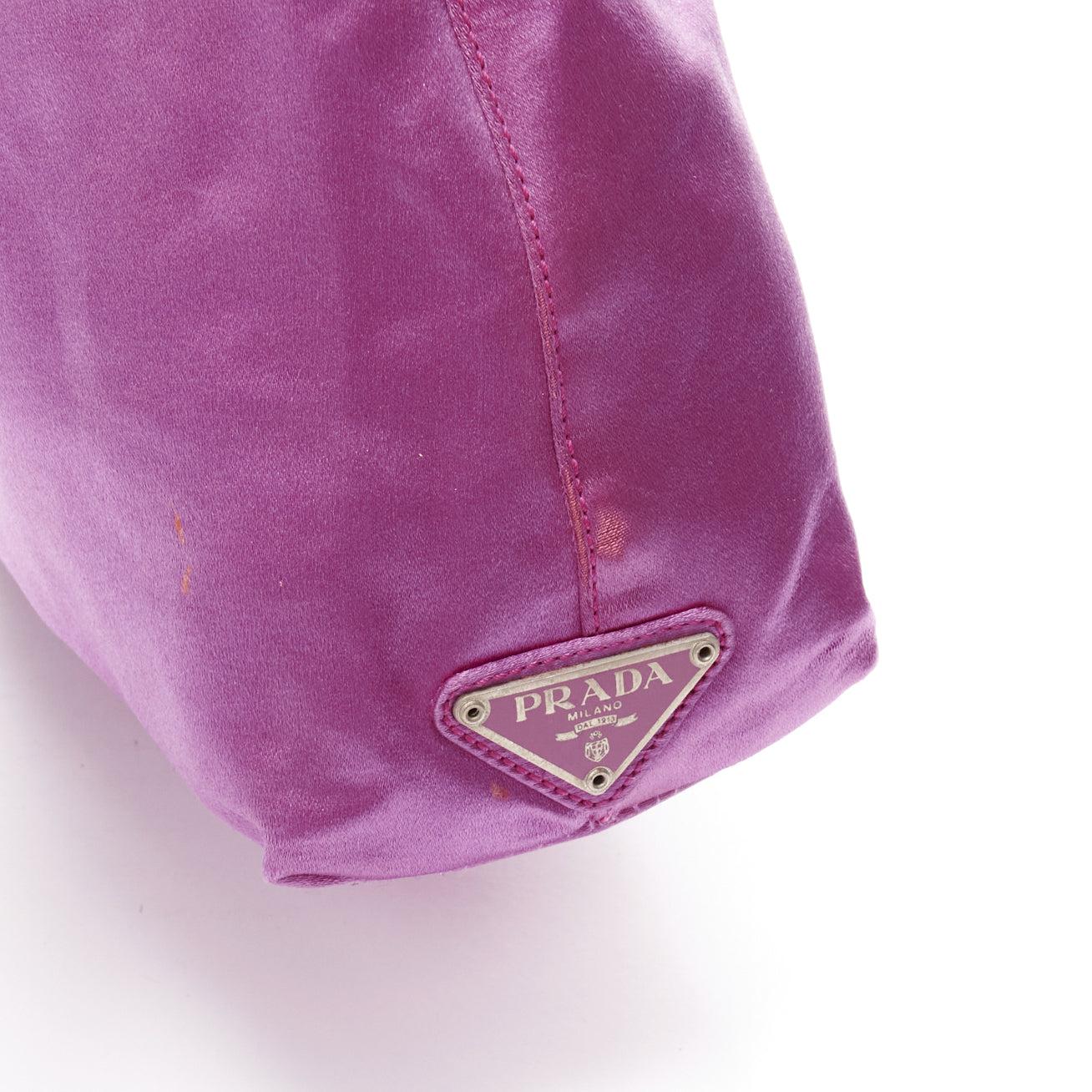 rare PRADA Vintage pink satin acrylic translucent top handle tote bag 3