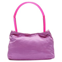 rare PRADA Vintage pink satin acrylic translucent top handle tote bag