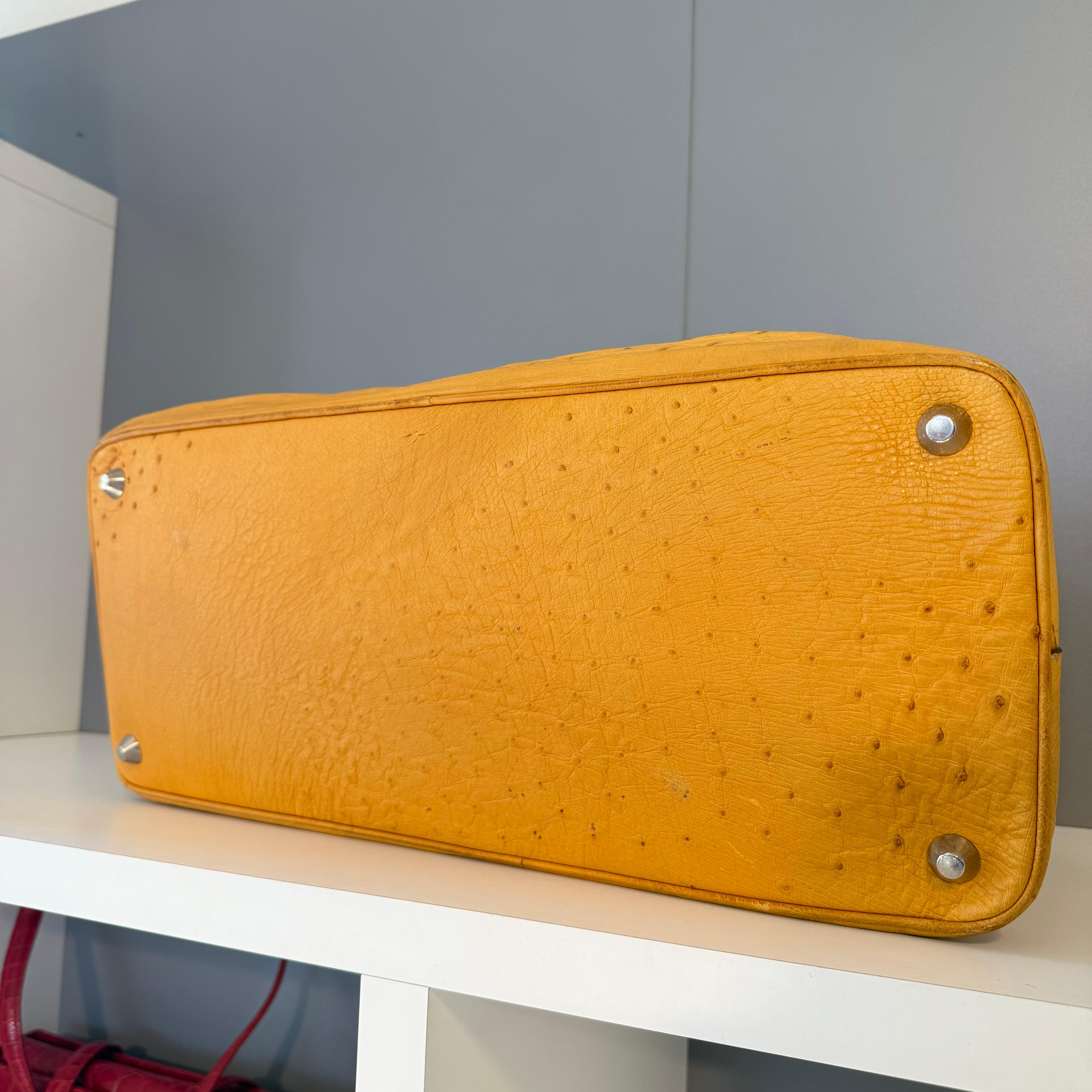 Rare Prada Yellow Ostrich XXL Bag For Sale 3