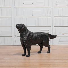 19th Century American Cast Iron Retriever Sculpture, Hand-Painted