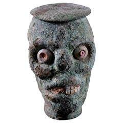 Rare Pre-Columbian Moche Copper Skull Vessel, Peru, circa 200-500 AD