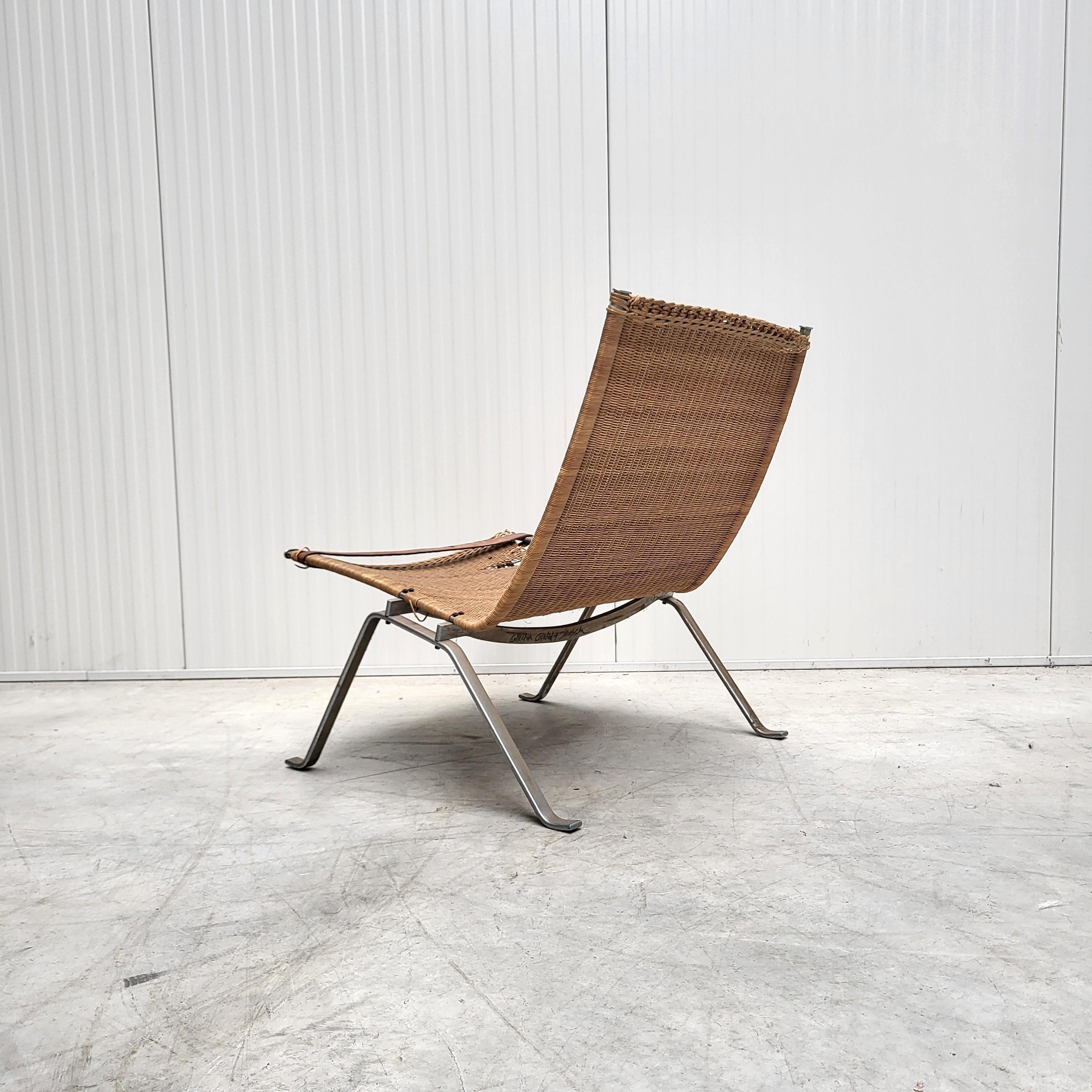 Seltene Vorserie Poul Kjaerholm PK22 Geflechtstuhl 1950s (Dänisch) im Angebot