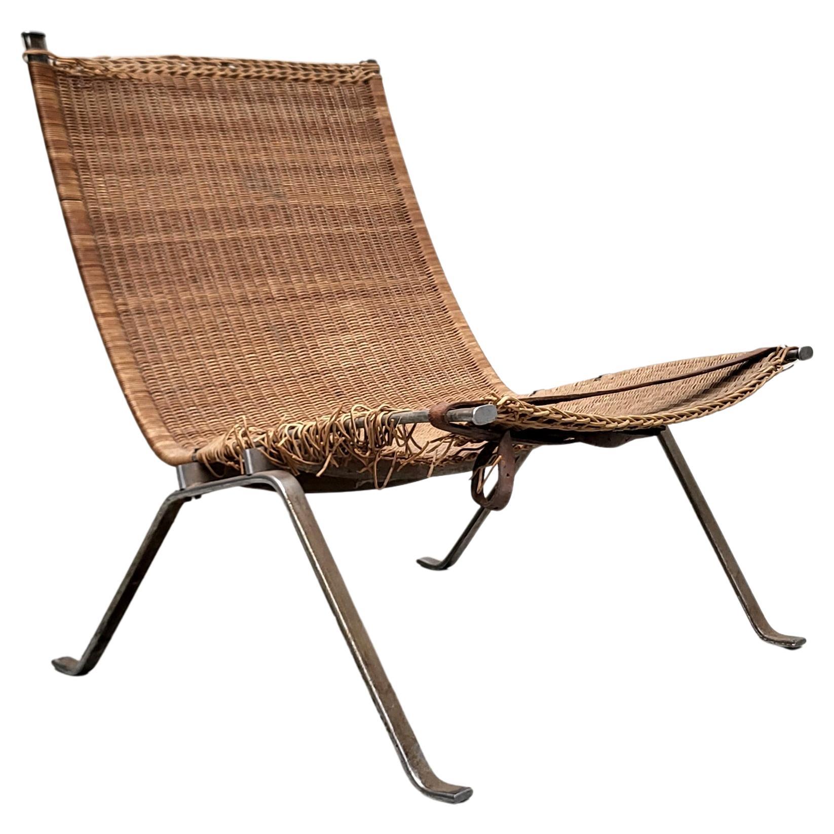 Seltene Vorserie Poul Kjaerholm PK22 Geflechtstuhl 1950s im Angebot