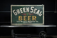 Rare Pre-Prohibition Green Seal Beer Backlit Punched Lighted Sign
