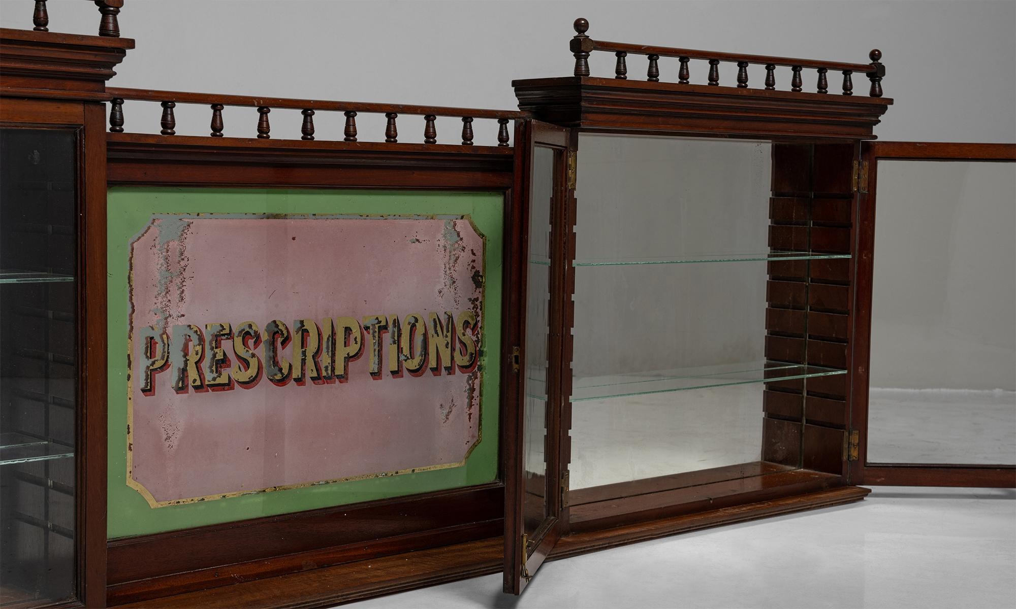 Rare “Prescriptions” Cabinet, England Ccirca 1900 In Good Condition In Culver City, CA