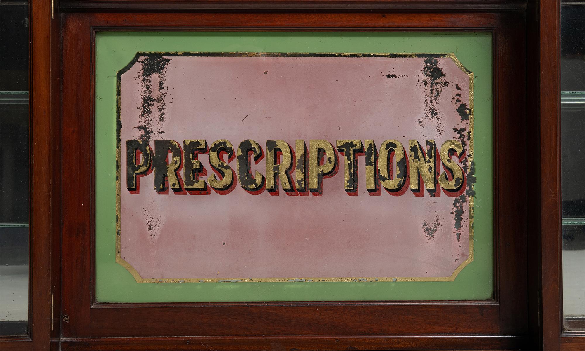 Mahogany Rare “Prescriptions” Cabinet, England circa 1900