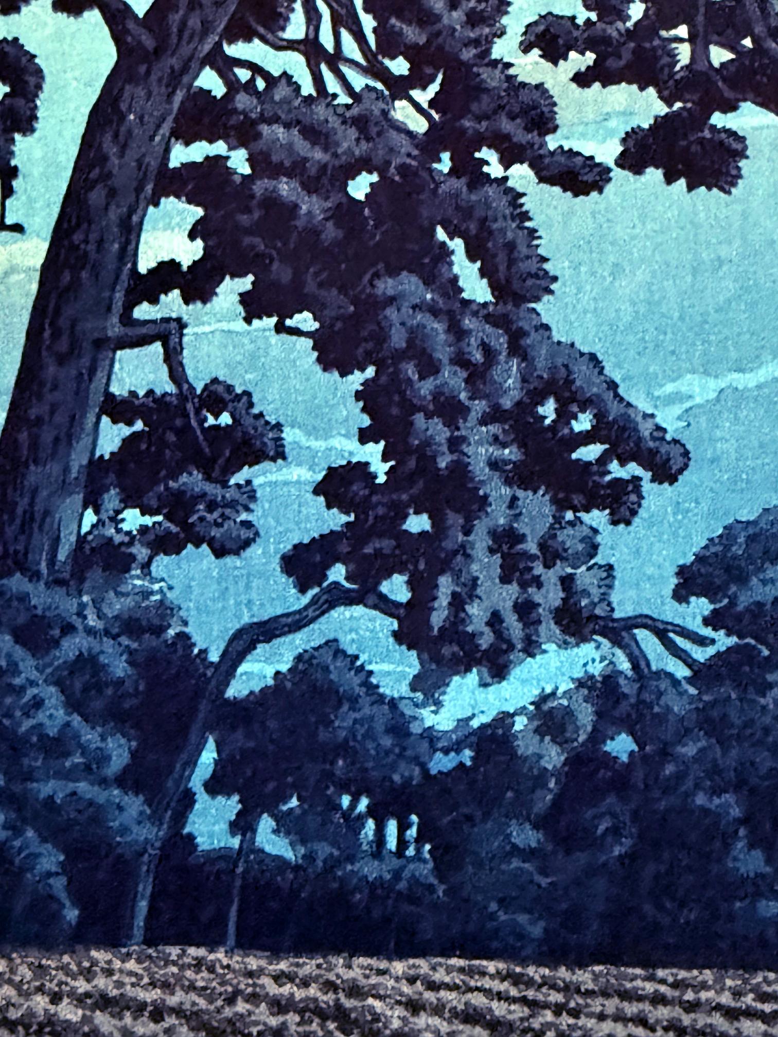 Rare Prewar First Edition Japanese Woodblock Print Moon at Magome Kawase Hasui For Sale 4